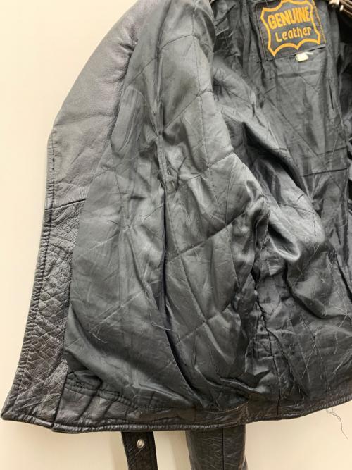 GENUINE LEATHER（ジェニュインレザー）GENUINE LEATHER (ジェニュインレザー) ダブルライダースジャケット ブラック サイズ:Mの古着・服飾アイテム
