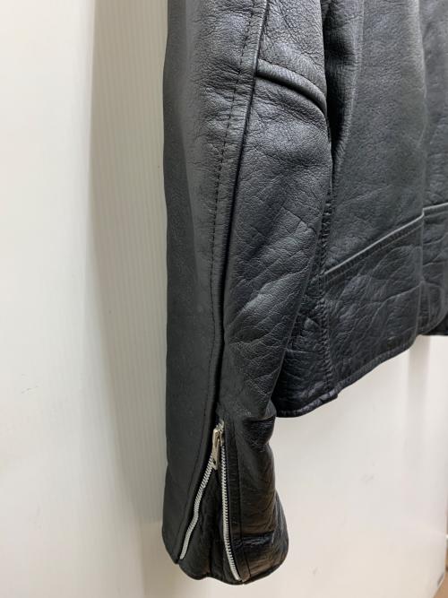 GENUINE LEATHER（ジェニュインレザー）GENUINE LEATHER (ジェニュインレザー) ダブルライダースジャケット ブラック サイズ:Mの古着・服飾アイテム