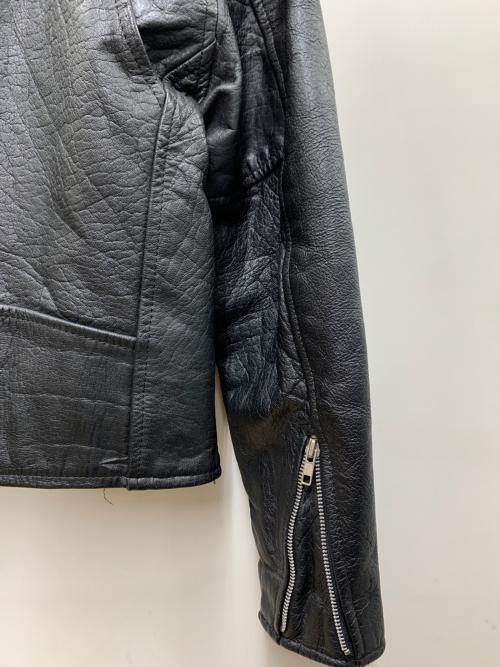 GENUINE LEATHER（ジェニュインレザー）GENUINE LEATHER (ジェニュインレザー) ダブルライダースジャケット ブラック サイズ:Mの古着・服飾アイテム