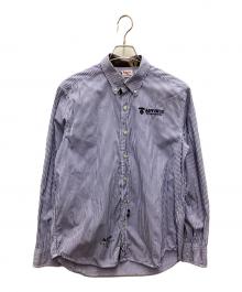 Aape BY A BATHING APE（エーエイプ バイ アベイシングエイプ）の古着「長袖シャツ」｜ブルー×ホワイト