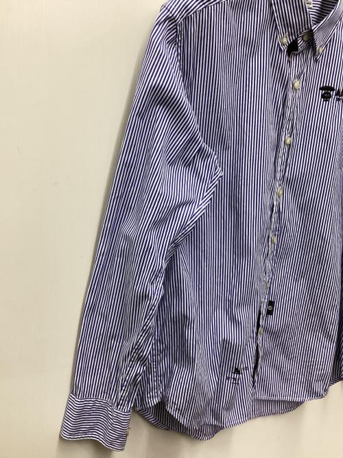 Aape BY A BATHING APE（エーエイプ バイ アベイシングエイプ）Aape BY A BATHING APE (エーエイプ バイ アベイシングエイプ) 長袖シャツ ブルー×ホワイト サイズ:Lの古着・服飾アイテム