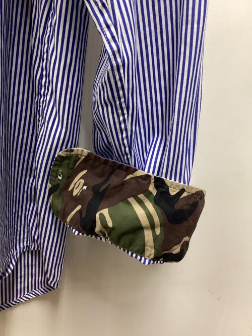 Aape BY A BATHING APE（エーエイプ バイ アベイシングエイプ）Aape BY A BATHING APE (エーエイプ バイ アベイシングエイプ) 長袖シャツ ブルー×ホワイト サイズ:Lの古着・服飾アイテム