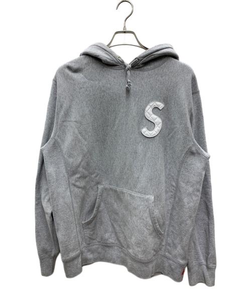 SUPREME（シュプリーム）Supreme (シュプリーム) S logo Quilted Hooded Sweatshirt グレー サイズ:Lの古着・服飾アイテム