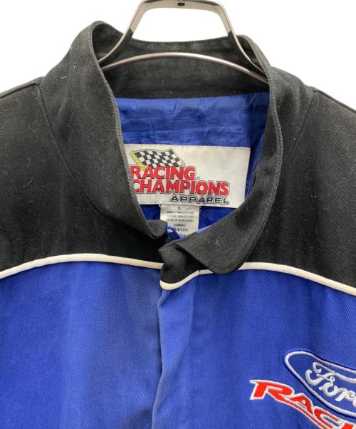 RACING CHAMPION（レーシングチャンピオン）RACING CHAMPION (レーシングチャンピオン) レーシングジャケット ブルー×ブラック サイズ:Lの古着・服飾アイテム
