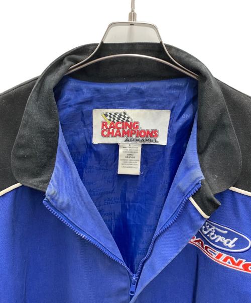 RACING CHAMPION（レーシングチャンピオン）RACING CHAMPION (レーシングチャンピオン) レーシングジャケット ブルー×ブラック サイズ:Lの古着・服飾アイテム