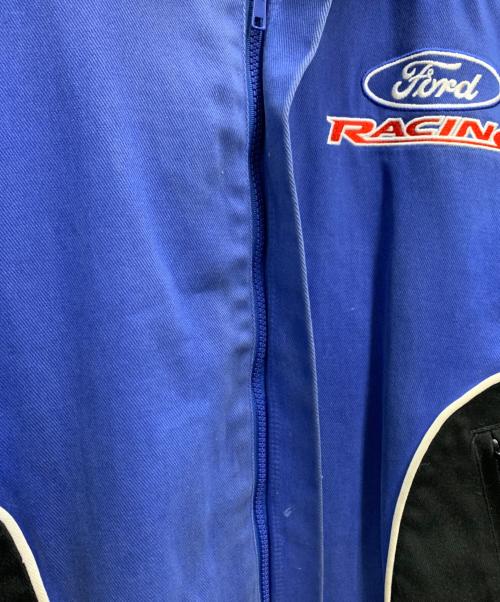 RACING CHAMPION（レーシングチャンピオン）RACING CHAMPION (レーシングチャンピオン) レーシングジャケット ブルー×ブラック サイズ:Lの古着・服飾アイテム