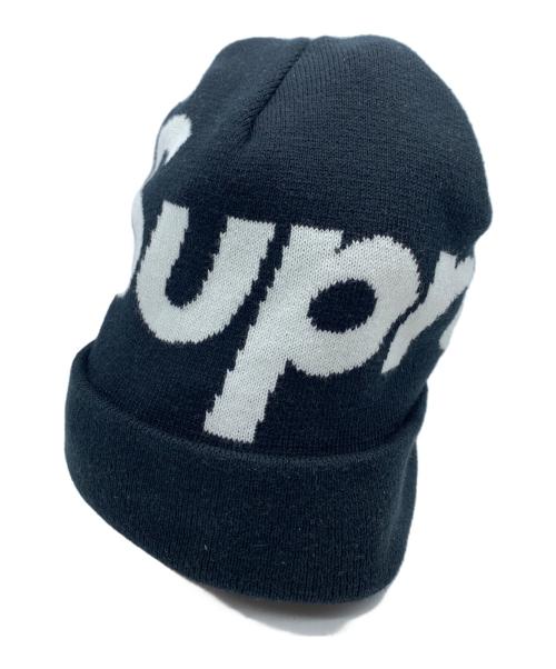 SUPREME（シュプリーム）SUPREME (シュプリーム) ニット帽 ブラック×ホワイトの古着・服飾アイテム