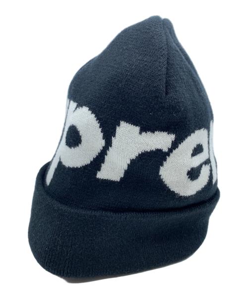 SUPREME（シュプリーム）SUPREME (シュプリーム) ニット帽 ブラック×ホワイトの古着・服飾アイテム
