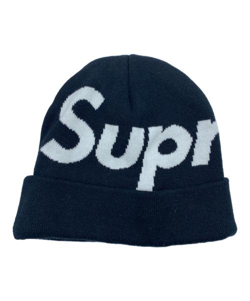 SUPREME（シュプリーム）SUPREME (シュプリーム) ニット帽 ブラック×ホワイトの古着・服飾アイテム