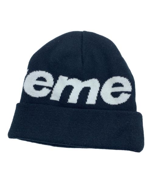 SUPREME（シュプリーム）SUPREME (シュプリーム) ニット帽 ブラック×ホワイトの古着・服飾アイテム