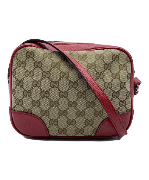 GUCCI（グッチ）GUCCI (グッチ) ショルダーバッグ レッド×ベージュの古着・服飾アイテム