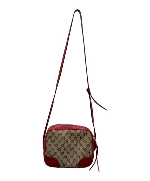 GUCCI（グッチ）GUCCI (グッチ) ショルダーバッグ レッド×ベージュの古着・服飾アイテム