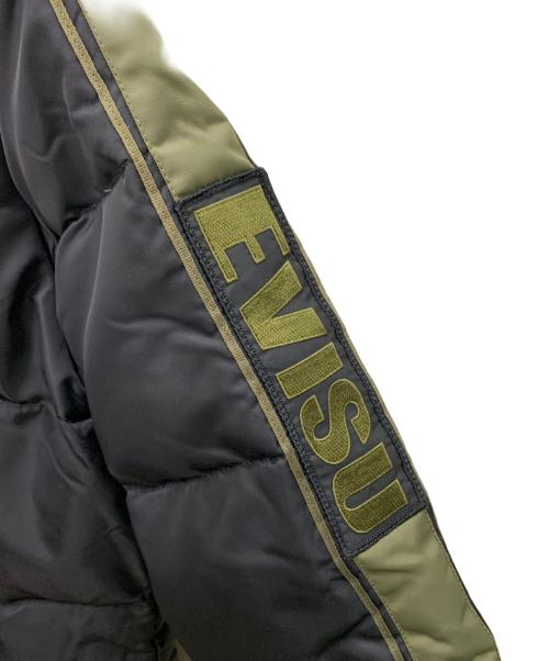 EVISU（エヴィス）EVISU (エヴィス) ダウンジャケット ブラック×カーキ サイズ:38の古着・服飾アイテム