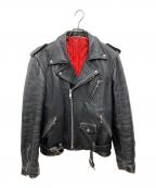 666 LEATHER WEAR666レザーウェア）の古着「ダブルライダースジャケット」｜ブラック