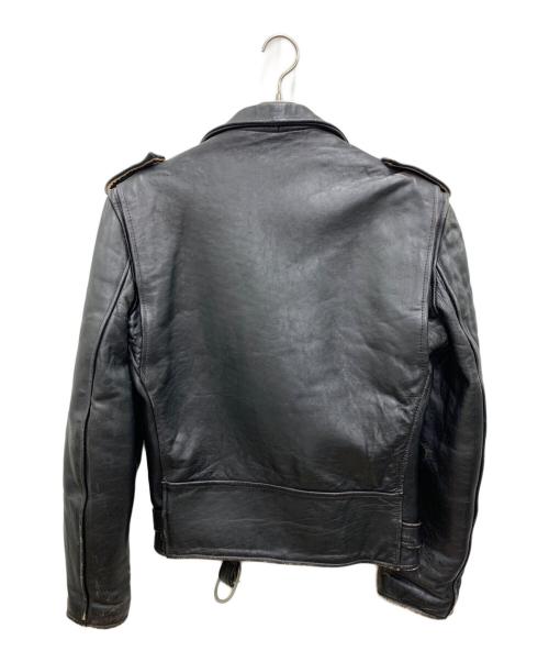 666 LEATHER WEAR（666レザーウェア）666 Leather Wear (666レザーウェア) ダブルライダースジャケット ブラック サイズ:40の古着・服飾アイテム