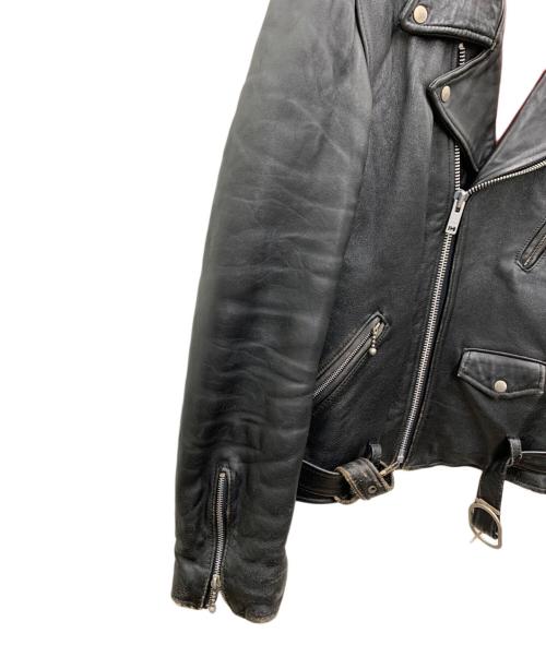 666 LEATHER WEAR（666レザーウェア）666 Leather Wear (666レザーウェア) ダブルライダースジャケット ブラック サイズ:40の古着・服飾アイテム