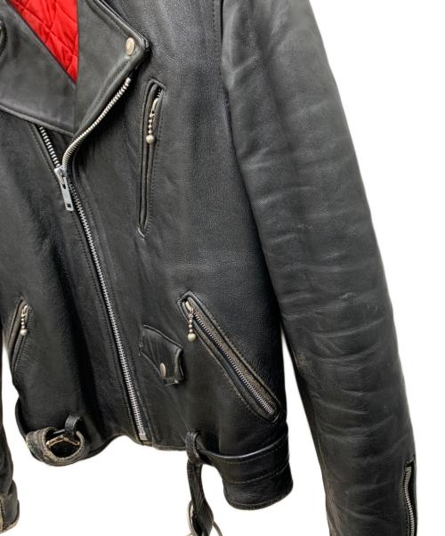 666 LEATHER WEAR（666レザーウェア）666 Leather Wear (666レザーウェア) ダブルライダースジャケット ブラック サイズ:40の古着・服飾アイテム