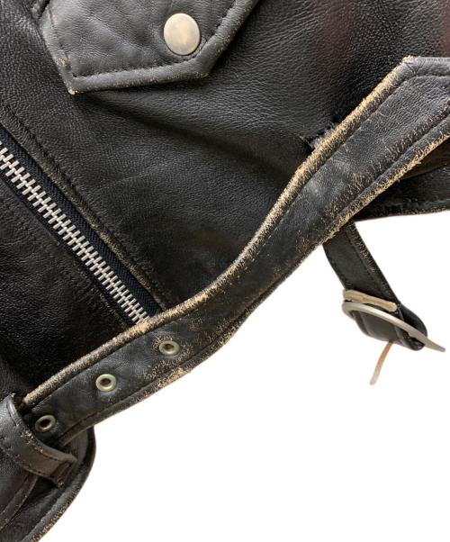 666 LEATHER WEAR（666レザーウェア）666 Leather Wear (666レザーウェア) ダブルライダースジャケット ブラック サイズ:40の古着・服飾アイテム