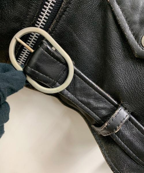 666 LEATHER WEAR（666レザーウェア）666 Leather Wear (666レザーウェア) ダブルライダースジャケット ブラック サイズ:40の古着・服飾アイテム