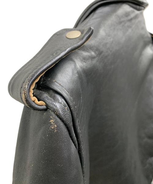 666 LEATHER WEAR（666レザーウェア）666 Leather Wear (666レザーウェア) ダブルライダースジャケット ブラック サイズ:40の古着・服飾アイテム