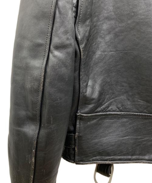 666 LEATHER WEAR（666レザーウェア）666 Leather Wear (666レザーウェア) ダブルライダースジャケット ブラック サイズ:40の古着・服飾アイテム