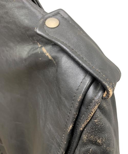 666 LEATHER WEAR（666レザーウェア）666 Leather Wear (666レザーウェア) ダブルライダースジャケット ブラック サイズ:40の古着・服飾アイテム