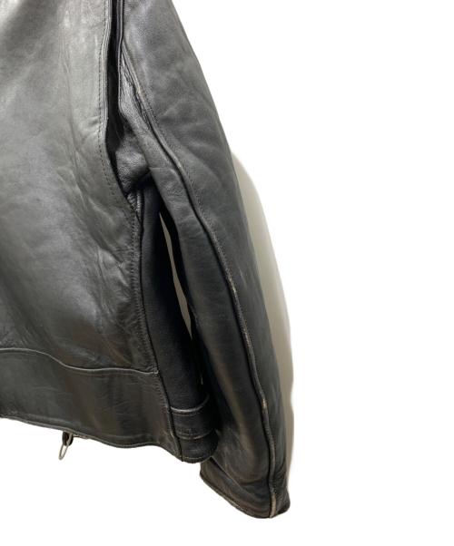 666 LEATHER WEAR（666レザーウェア）666 Leather Wear (666レザーウェア) ダブルライダースジャケット ブラック サイズ:40の古着・服飾アイテム