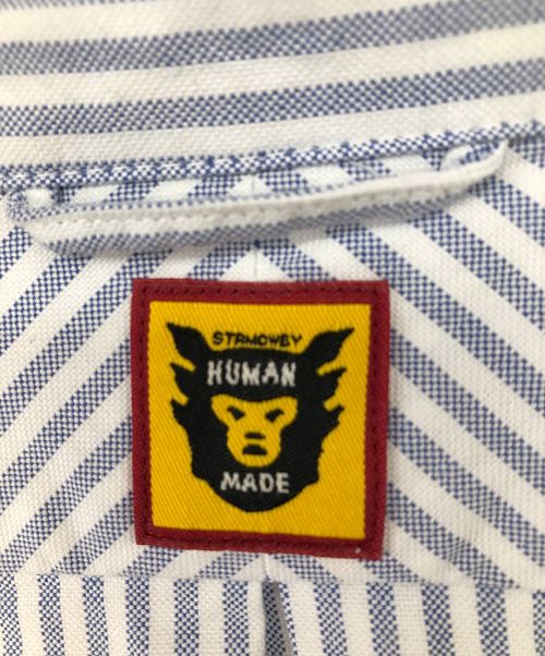 HUMAN MADE（ヒューマンメイド）HUMAN MADE (ヒューマンメイド) ストライプシャツ ブルー サイズ:Mの古着・服飾アイテム