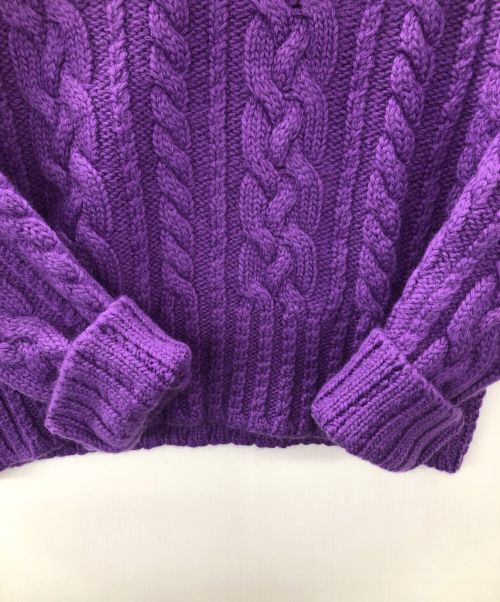 ami（アミ）ami (アミ) ケーブルニット パープル サイズ:不明の古着・服飾アイテム
