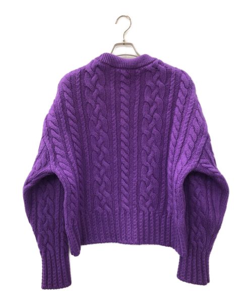 ami（アミ）ami (アミ) ケーブルニット パープル サイズ:不明の古着・服飾アイテム