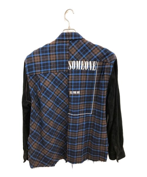 FORSOMEONE SATOSHIOGAWA（フォーサムワン サトシオガワ）FORSOMEONE SATOSHIOGAWA (フォーサムワン サトシオガワ) ネルシャツ ネイビー サイズ:46の古着・服飾アイテム