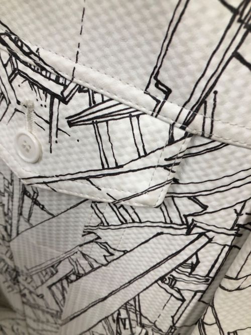 COMME des GARCONS（コムデギャルソン）COMME des GARCONS (コムデギャルソン) フェイクレザー捻れジャケット ホワイト サイズ:XSの古着・服飾アイテム