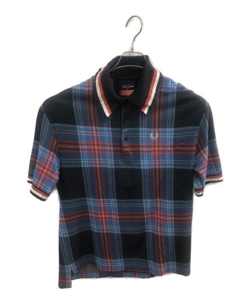 FRED PERRY（フレッドペリー）FRED PERRY (フレッドペリー) LOVERBOY (ラヴァーボーイ) ポロシャツ ブルー×レッド サイズ:Sの古着・服飾アイテム