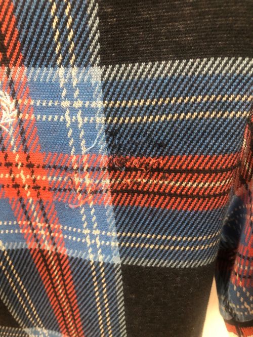 FRED PERRY（フレッドペリー）FRED PERRY (フレッドペリー) LOVERBOY (ラヴァーボーイ) ポロシャツ ブルー×レッド サイズ:Sの古着・服飾アイテム