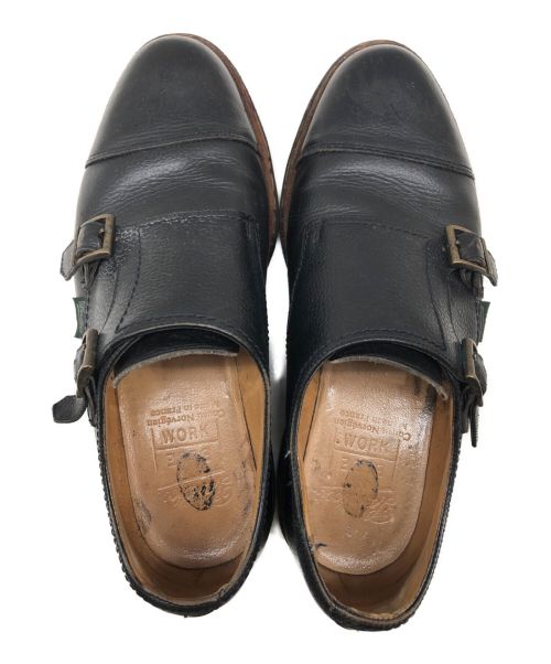 PARABOOT（パラブーツ）PARABOOT (パラブーツ) モンクストラップレザーシューズ ブラック サイズ:UK6 1/2(25cm相当）の古着・服飾アイテム