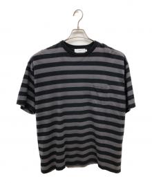 Graphpaper（グラフペーパー）の古着「ボーダーポケットショートスリーブTシャツ／BORDER POCKET S/S T-SHIRT」｜ブラック