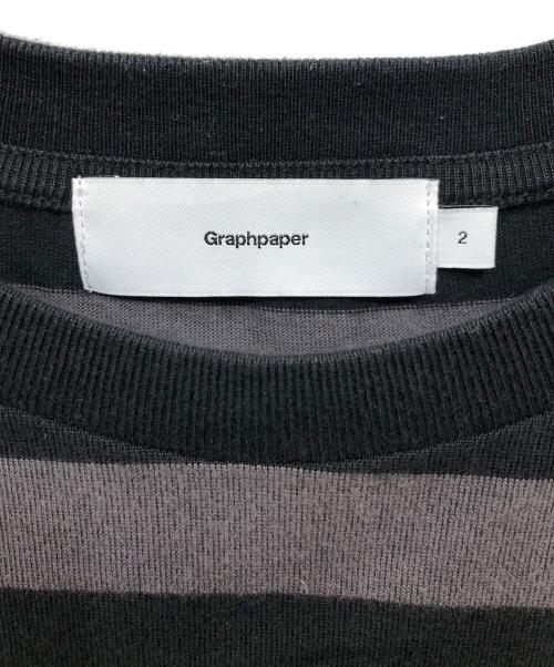 Graphpaper（グラフペーパー）Graphpaper (グラフペーパー) ボーダーポケットショートスリーブTシャツ／BORDER POCKET S/S T-SHIRT ブラック サイズ:Mの古着・服飾アイテム