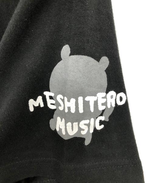 打首獄門同好会（ウチクビゴクモンドウコウカイ）打首獄門同好会 ナガノ (ナガノ) 自分ツッコミ熊 飯テロミュージック Tシャツ／SELF TSUKKOMI BEAR FOOD TERRORISM MUSIC T-SHIRT ブラック サイズ:SIZE Lの古着・服飾アイテム