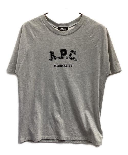 A.P.C.（アーペーセー）A.P.C. (アーペーセー) ロゴプリントクルーネックTシャツ グレー サイズ:Мの古着・服飾アイテム