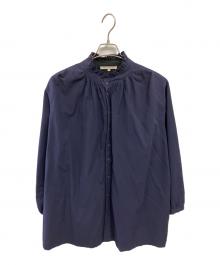 Vlas Blomme（ヴラスブラム）の古着「フリル襟シャツ」｜ネイビー