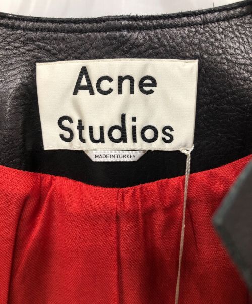 Acne studios（アクネ ストゥディオス）Acne studios (アクネ ストゥディオス) レザージャケット ブラック サイズ:34の古着・服飾アイテム