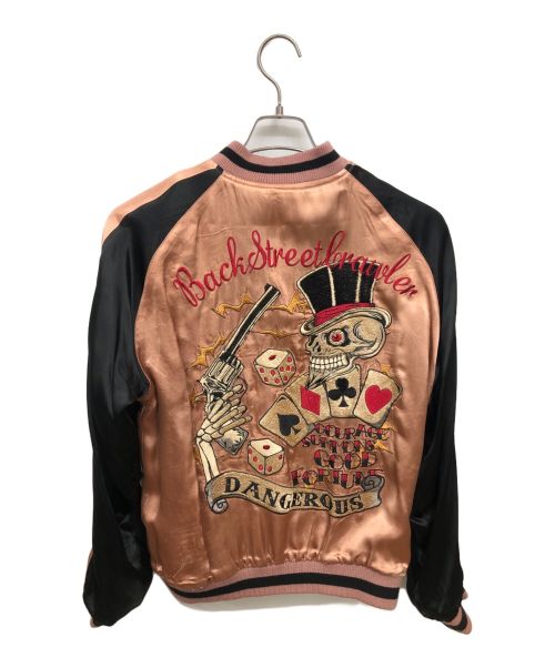 BACK STREET CRAWLER（バックストリートクローラー）BACK STREET CRAWLER (バックストリートクローラー) スカジャン ブラック×ピンク サイズ:Mの古着・服飾アイテム