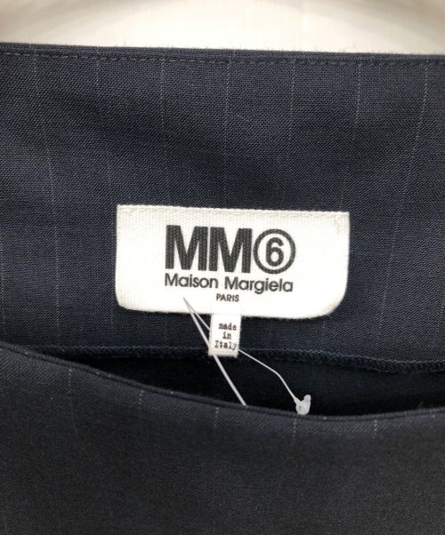 MM6 Maison Margiela（エムエムシックスメゾンマルジェラ）MM6 Maison Margiela (エムエムシックス メゾンマルジェラ) シャーリングアシンメトリーノースリーブワンピース ネイビー サイズ:なしの古着・服飾アイテム