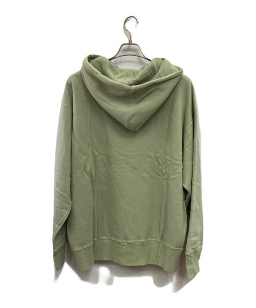 stussy（ステューシー）stussy (ステューシー) WORK GEAR SMALL LOGO hoodie(ワークグアタグスモールロゴフーディー) 黄緑 サイズ:SIZE Lの古着・服飾アイテム