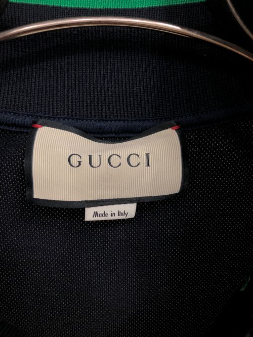 GUCCI（グッチ）GUCCI (グッチ) ポロシャツ ネイビー サイズ:Mの古着・服飾アイテム