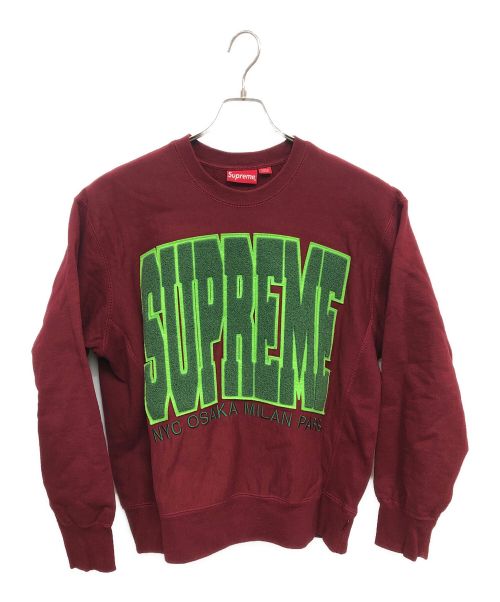 SUPREME（シュプリーム）SUPREME (シュプリーム) スウェット　CITIES ARC CREWNECK レッド サイズ:Sの古着・服飾アイテム