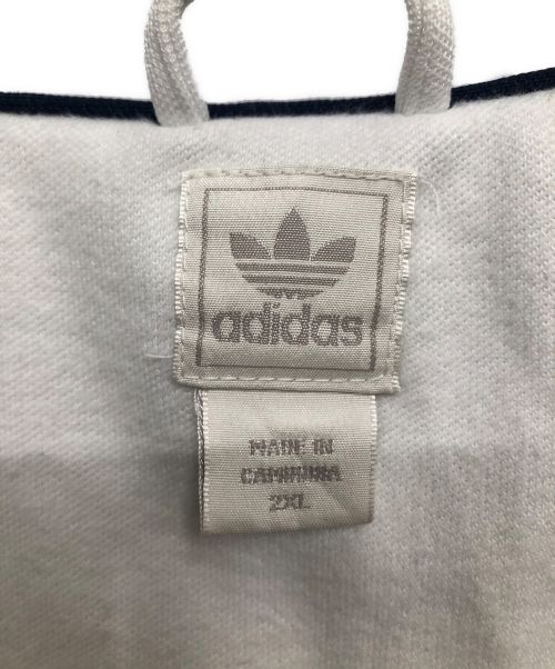 adidas（アディダス）adidas (アディダス) OLD adidasフーデッドジャケット ネイビー×レッド サイズ:2XLの古着・服飾アイテム
