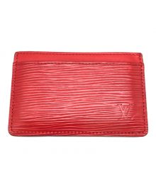 LOUIS VUITTON（ルイ ヴィトン）の古着「タイガ ポルトカルテ・サーンプル カードケース／TAIGA PORTE CARTES SIMPLE CARD CASE」｜レッド