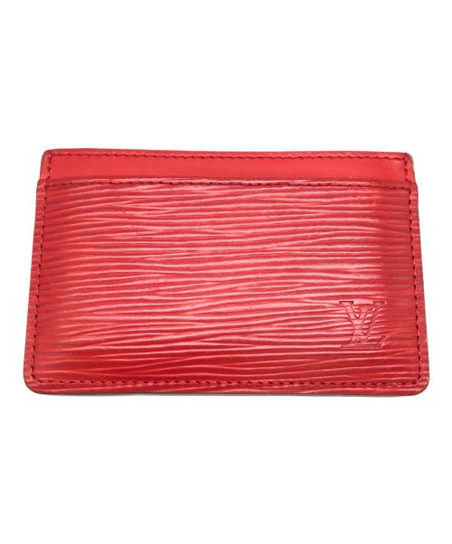 LOUIS VUITTON（ルイ ヴィトン）LOUIS VUITTON (ルイ ヴィトン) タイガ ポルトカルテ・サーンプル カードケース／TAIGA PORTE CARTES SIMPLE CARD CASE レッドの古着・服飾アイテム