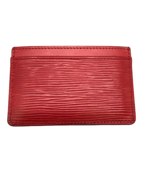 LOUIS VUITTON（ルイ ヴィトン）LOUIS VUITTON (ルイ ヴィトン) タイガ ポルトカルテ・サーンプル カードケース／TAIGA PORTE CARTES SIMPLE CARD CASE レッドの古着・服飾アイテム